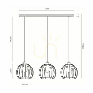 Dakar Pendant Light 3xE27 Max. 60W Black/Oiled Oak/Black 132 cm small 2