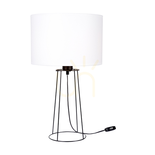 Check Star Table Lamp, 1xE27, 25W, Black/Black/White, Ø30 cm