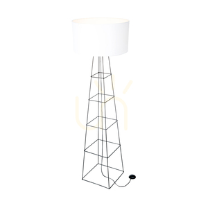 Tiphany Floor Lamp 1xE27 60W Black/Black/White Ø50 cm small 1
