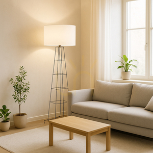 Tiphany Floor Lamp 1xE27 60W Black/Black/White Ø50 cm small 3