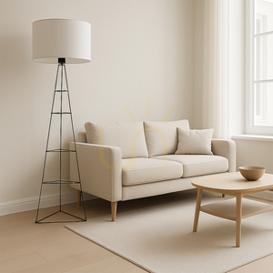Marlene Floor Lamp 1xE27 60W Black/Black/White Ø50 cm small 2