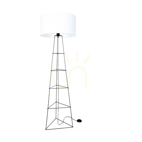Check Marlene Floor Lamp 1xE27 60W Black/Black/White Ø50 cm