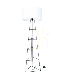 Marlene Floor Lamp 1xE27 60W Black/Black/White Ø50 cm small 0