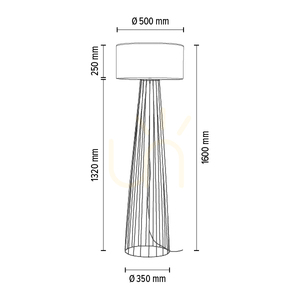 Swan Floor Lamp 1xE27 Max. 60W Black/Black PVC/White Ø50 cm small 5