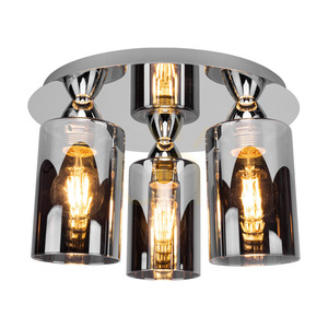 Merilo Smoky Ceiling Light, 3xE27 max. 60W, Chrome/Smoky, Ø33 cm small 1