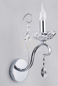 Alessa Wall Sconce 1xE14 Max. 40W Chrome Metal/Clear Crystal Glass 25 cm small 2