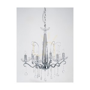 Alessa Chandelier, 6xE14, Max. 40W, Chrome Metal/Clear Crystal Glass, Ø61 cm small 1