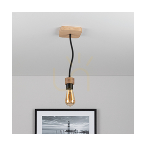 Allumer Ceiling Light, 1xE27, Max. 25W, Oiled Oak/Black Metal, 11 cm small 2