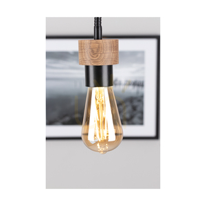 Allumer Ceiling Light, 1xE27, Max. 25W, Oiled Oak/Black Metal, 11 cm small 4