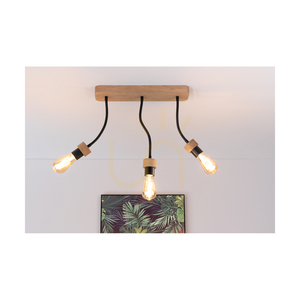 Allumer Ceiling Light, 3xE27, Max. 25W, Oiled Oak/Black Metal, 42 cm small 2