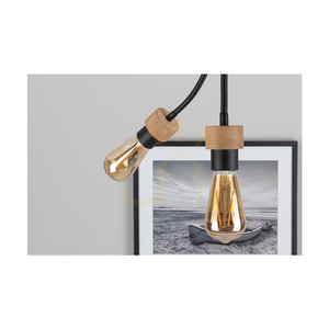 Allumer Ceiling Light, 4xE27, Max. 25W, Oiled Oak/Black Metal, 26 cm small 3