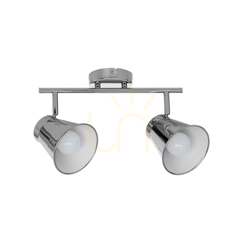 Check Amanda Ceiling Light, 2xE27, Max. 60W, Chrome Metal, 45 cm