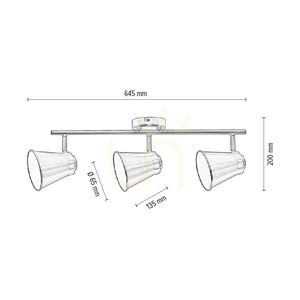 Amanda Ceiling Light, 3xE27, Max. 60W, Metal Patina, 64.5 cm small 2