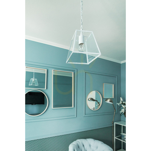 Amata Pendant Light 1xE27 Max. 60W White Metal/Clear Glass 22 cm small 1