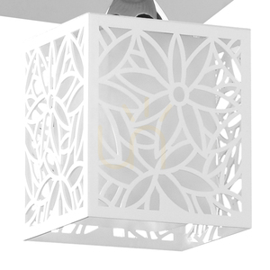Anika Ceiling Light, 4xE27, 60W, Chrome Metal/White Plastic Shade, 33 cm small 1