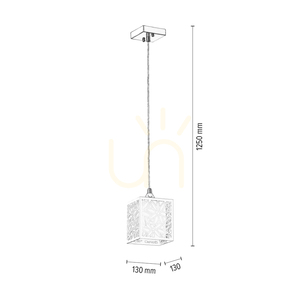 Anika Pendant Light, 1xE27, Max. 60W, Chrome Metal/White Plastic Shade, 13 cm small 2