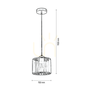 Anina Pendant Light 1xE14 Max. 25W Black Metal/Transparent PVC/Black-Chrome Lampshade Ø15 cm small 2