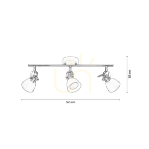 Anita Ceiling Light, 3xGU10, Max. 50W, Black/Chrome Metal, 56.5 cm small 4