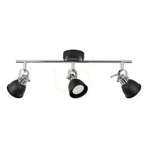 Anita Ceiling Light, 3xGU10, Max. 50W, Black/Chrome Metal, 56.5 cm small 0