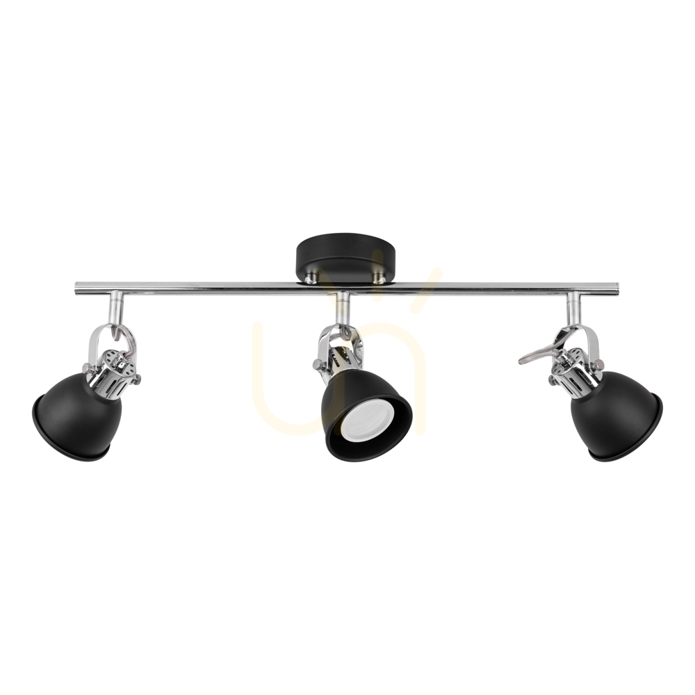 Anita Ceiling Light, 3xGU10, Max. 50W, Black/Chrome Metal, 56.5 cm