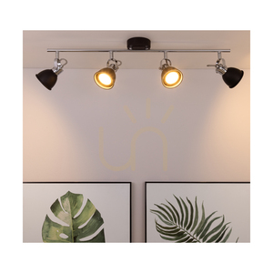 Anita Ceiling Light, 4xGU10, Max. 50W, Black/Chrome Metal, 78 cm small 3