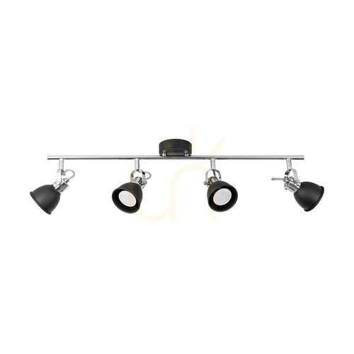 Check Anita Ceiling Light, 4xGU10, Max. 50W, Black/Chrome Metal, 78 cm