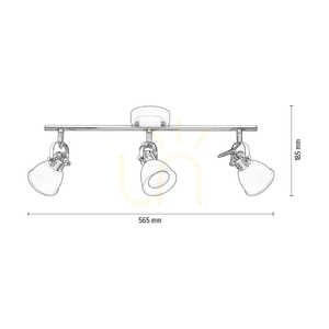 Anita Ceiling Light, 3xGU10, Max. 50W, Copper/White Metal, 56.5 cm small 4