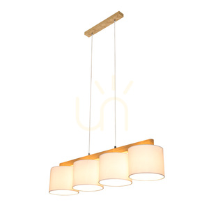 Aprillia Pendant Light 4xE27 Max. 25W Oiled Oak/Transparent PVC Cable/White Lampshade 86 cm small 2