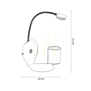 Arles Wall Sconce, Includes 1x LED 3000K 3W, White/Black Metal, Ø24 cm small 2