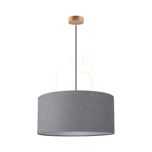 Asseto Pendant Light, 1xE27, Max. 60W, Oiled Oak/Anthracite, Braided Cable/Gray, Lampshade Ø50 cm small 0