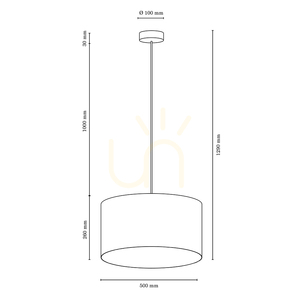 Asseto Pendant Light, 1xE27, Max. 60W, Oiled Oak/Black Braided Cable/Black Lampshade, Ø50 cm small 2