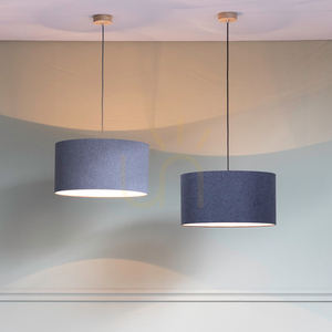 Asseto Pendant Light, 1xE27, Max. 60W, Oiled Oak/Cream, Braided Cable/Beige Lampshade, Ø50 cm small 2