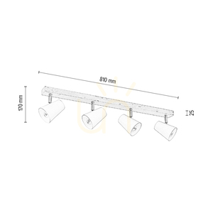 Astrid Ceiling Light, 4xE14, Max. 40W, Birch/Chrome Metal/Black Metal Shade, 81 cm small 3