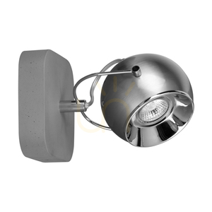 Ball Concrete Wall Sconce, Includes 1x GU10 LED Bulb (Max. 5W), Gray Concrete/Satin Metal, 22 cm small 0