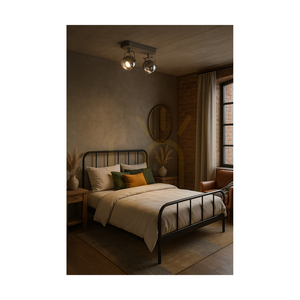 Ball Concrete Ceiling Light, Includes 2xGU10 LED Bulbs (Max. 5W), Gray Concrete/Satin Metal, 29 cm small 2