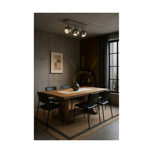 Ball Concrete Ceiling Light (Incl.). 3xGU10 LED, Max. 5W, Concrete Gray/Satin Metal, 41 cm small 2