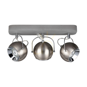 Ball Concrete Ceiling Light (Incl.). 3xGU10 LED, Max. 5W, Concrete Gray/Satin Metal, 41 cm small 0