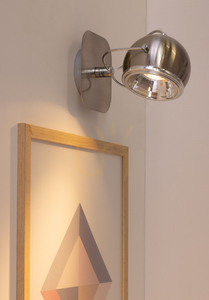 Ball Wall Sconce, Includes 1x GU10 LED Bulb, Max. 6W, Satin Metal, 20 cm small 2