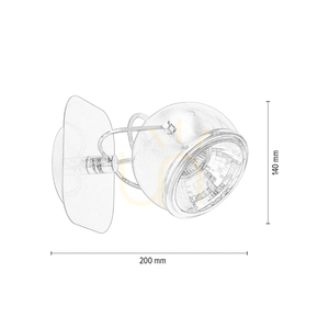 Ball Wall Sconce, Includes 1x GU10 LED Bulb, Max. 6W, Satin Metal, 20 cm small 3