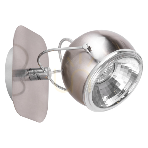 Check Ball Wall Sconce, Includes 1x GU10 LED Bulb, Max. 6W, Satin Metal, 20 cm