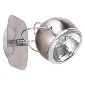 Ball Wall Sconce, Includes 1x GU10 LED Bulb, Max. 6W, Satin Metal, 20 cm small 0