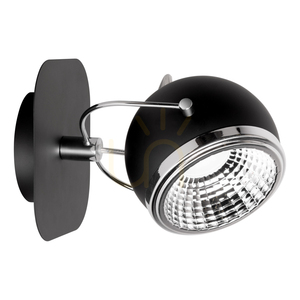 Ball Wall Sconce, Includes 1 GU10 LED Bulb (Max. 6W), Black Metal, 20 cm small 0