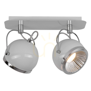 Ball Ceiling Light, Includes 2xGU10 LED Bulbs, Max. 6W, White Metal, 29.5 cm small 1
