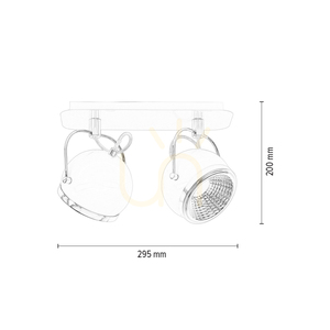 Ball Ceiling Light, Includes 2xGU10 LED Bulbs, Max. 6W, White Metal, 29.5 cm small 4