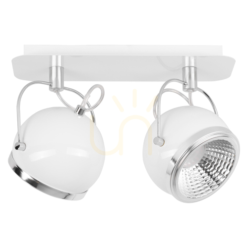Check Ball Ceiling Light, Includes 2xGU10 LED Bulbs, Max. 6W, White Metal, 29.5 cm