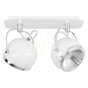 Ball Ceiling Light, Includes 2xGU10 LED Bulbs, Max. 6W, White Metal, 29.5 cm small 0