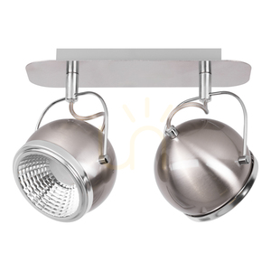 Ball Ceiling Light, Includes 2xGU10 LEDs, Max. 6W, Satin Metal, 29.5 cm small 0