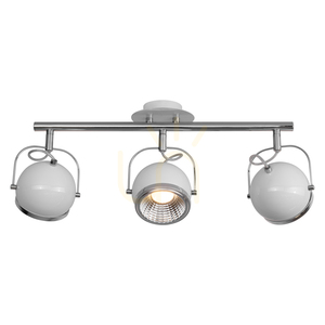Ball Ceiling Light, Includes 3xGU10 LEDs, Max. 6W, White/Chrome Metal, 52.5 cm small 1