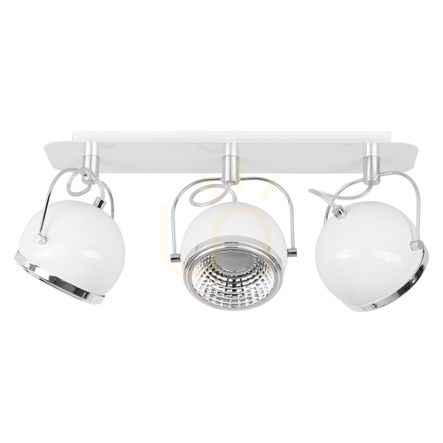 Check Ball Ceiling Light, Includes 3xGU10 LED Bulbs, Max. 6W, White Metal, 42 cm