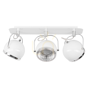 Ball Ceiling Light, Includes 3xGU10 LED Bulbs, Max. 6W, White Metal, 42 cm small 0
